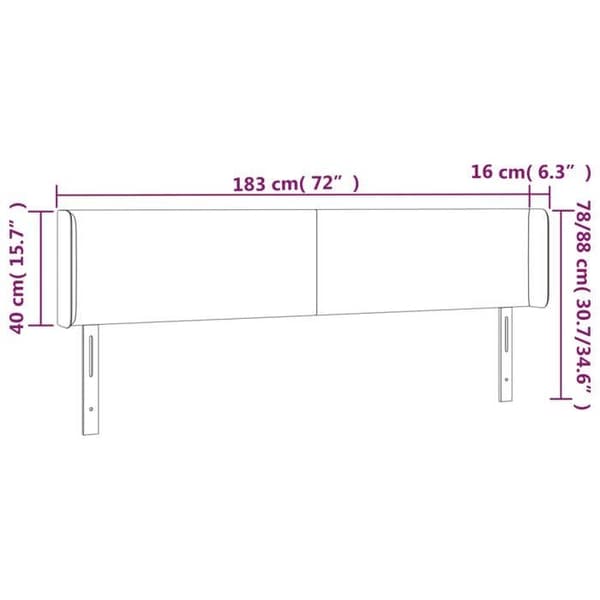 Maison Exclusive - LED Hovedgærde Lys Grå 183x16x78/88 cm Stof ljusgrått