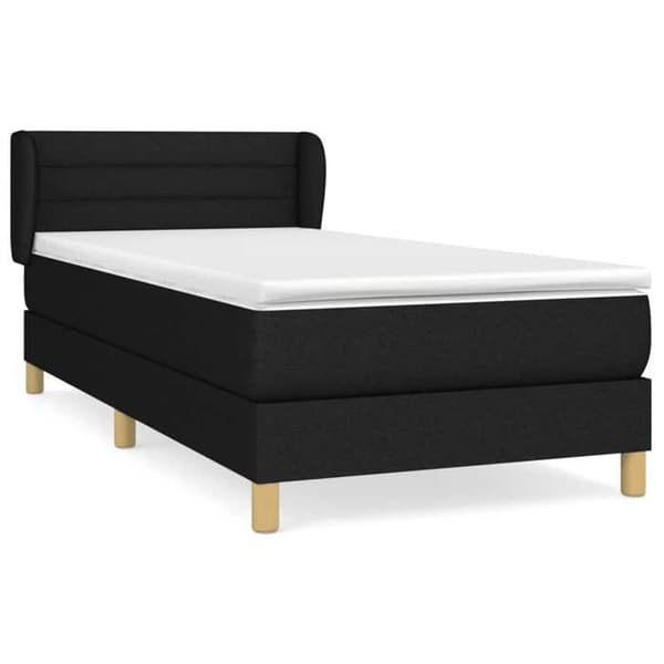 Maison Exclusive - Sengesofa med lamelbund og madras Sort 80x200 cm Stof