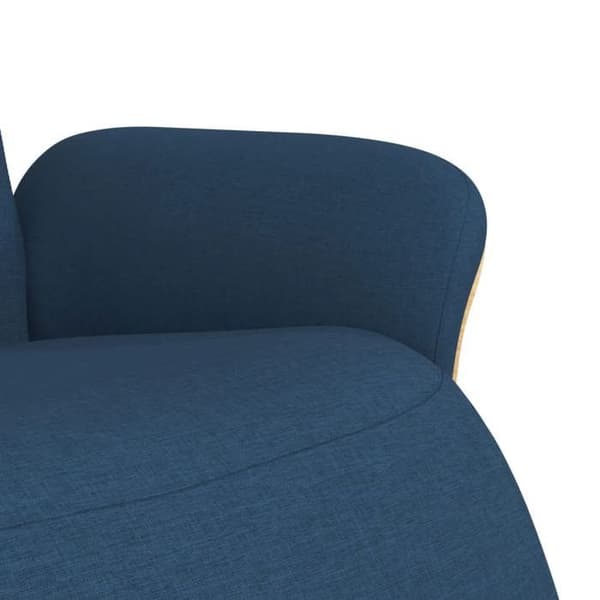 Maison Exclusive - Sininen kangas nojatuoli, jossa on jalkatuki