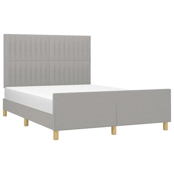 Maison Exclusive - Sengebund uden madras lys grå 140x200 cm stof