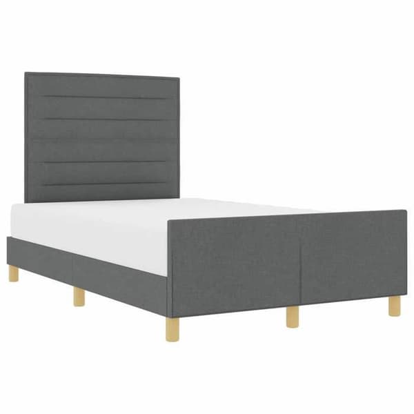 Sängram - EXKLUSIV HEM - 140 x 190 cm - Huvudgavel & ribbor ingår - Mörkgrå sammet - Förvaring Mörkgrå