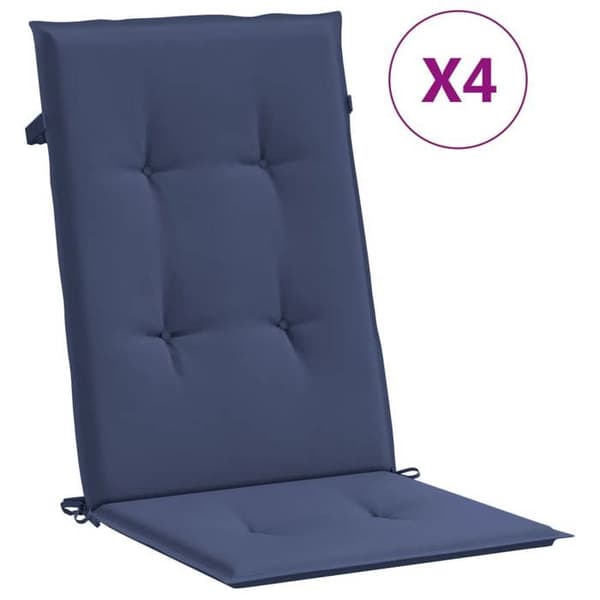 Maison Exclusive - Stolar med hög rygg kuddar set om 4 marinblå tyg