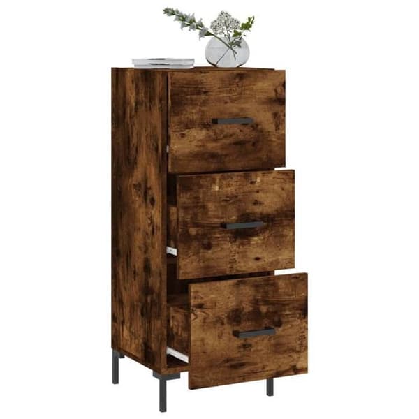 Maison Exclusive - Buffé Ek rökt 34,5x34x90 cm Ingenjörsträ