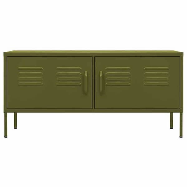 Maison Exclusive - TV-møbel Olivengrøn 105x35x50 cm Stål