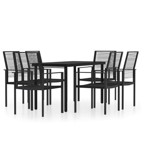 Maison Exclusive - Have spisebordssæt 7 dele Sort