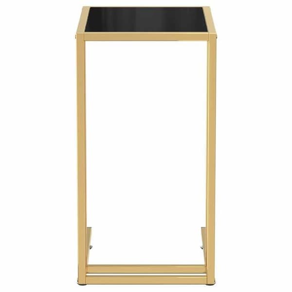 Maison Exclusive - Sidebord til computer Sort 50x35x65 cm Tempereret glas Svart