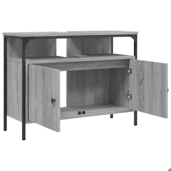 Maison Exclusive - Badrumsspegelskåp Sonoma grå 80x30x60 cm