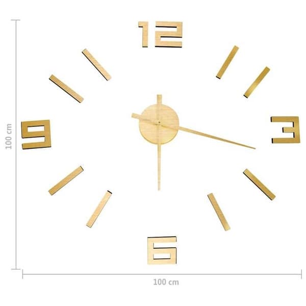 Maison Exclusive - Väggklocka 3D Modern Design Guld 100 cm XXL