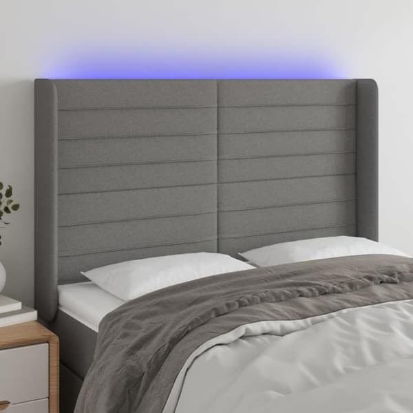 Maison Exclusive - LED-päätyharso Tummanharmaa 147x16x118/128 cm Kangas mörkgrå