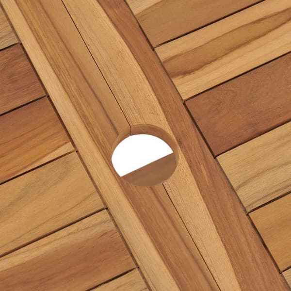 Trädgårdsmöbler - Exklusivt hus - Massivt teak - Fällbar design - Montering av parasoll