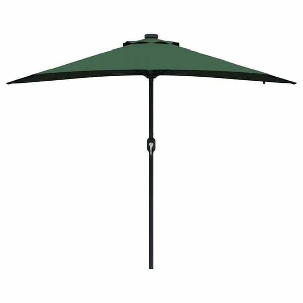 Trädgårdsparasol - MAISON EXCLUSIVE - 294x150x223 cm - Grön - Polyester och stål - Solcell LED, vev Grön