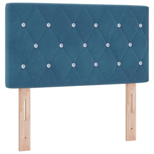 Maison Exclusive - Boxspring säng med madrass Mörkblå 100 x 200 cm Sammet