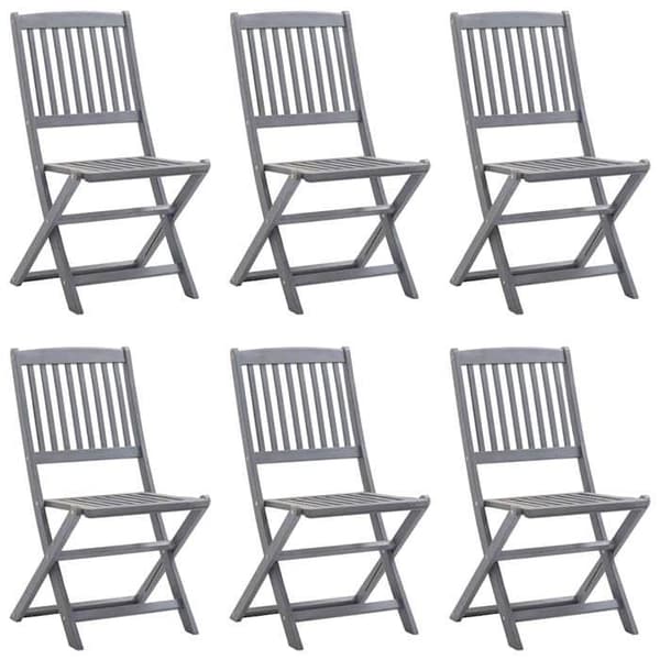 Maison Exclusive - Fällbara utomhusstolar set om 6 och kuddar i akaciaträ
