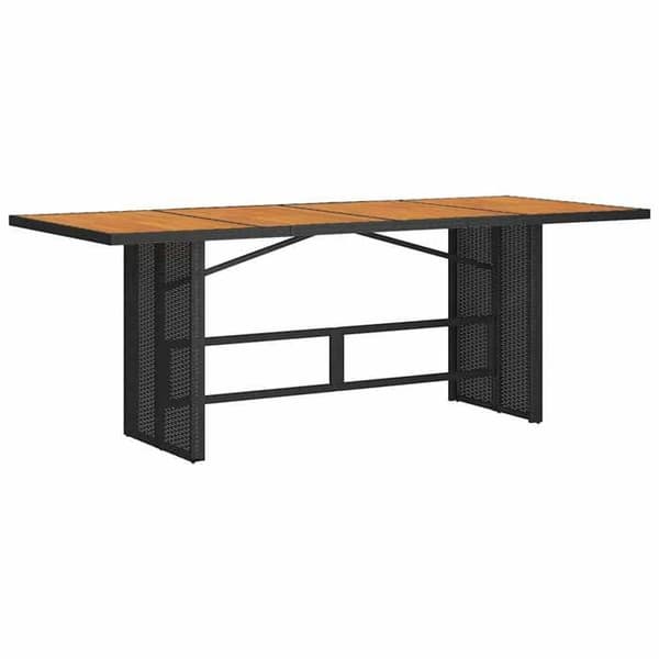 Maison Exclusive - 7 pc have spisebordssæt i sort polyrotin Svart