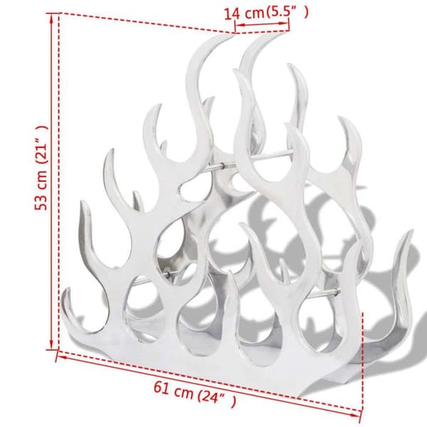 Maison Exclusive - Flaskställ för 11 flaskor Silver Aluminium Silver