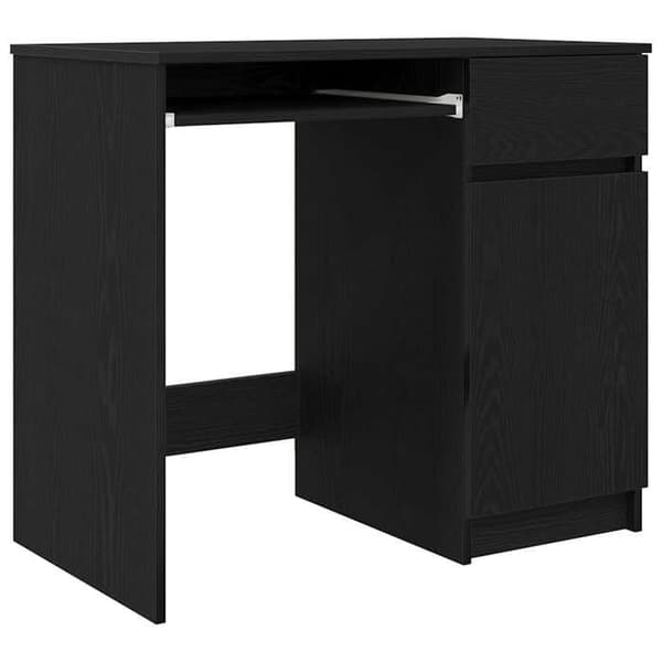 Maison Exclusive - Kontor i sort egetræ 86x49x76 cm ingeniørtræ svart ek