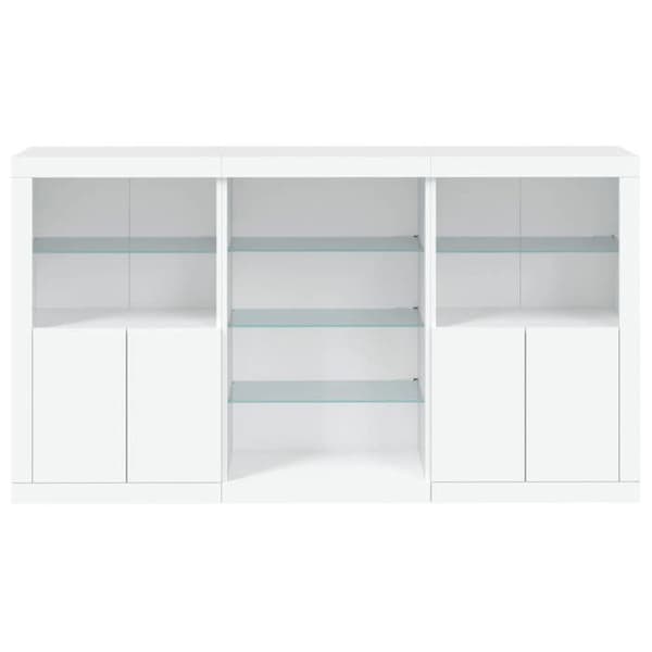 Maison Exclusive - Buffet med hvide LED-lys 181,5x37x100 cm