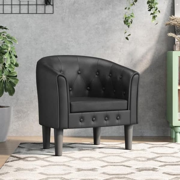 Maison Exclusive - Musta keinonahkainen cabriolet-tuoli
