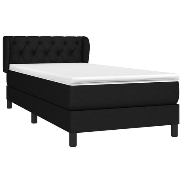 Maison Exclusive - Sengesofa med lamelbund og madras Sort 80x200 cm Stof