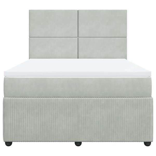 Maison Exclusive - Seng solid bund med socker og madras Grå 160x200cm Velour