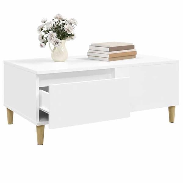Maison Exclusive - Låg bord Vit 90x50x36,5 cm Ingenjörsträ