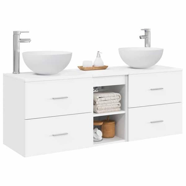 Maison Exclusive - 3-delars badrumsskåpset Vit Vit