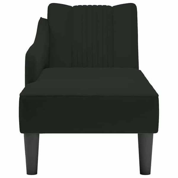 Maison Exclusive - Lang stol med højre armlæn i sort velour