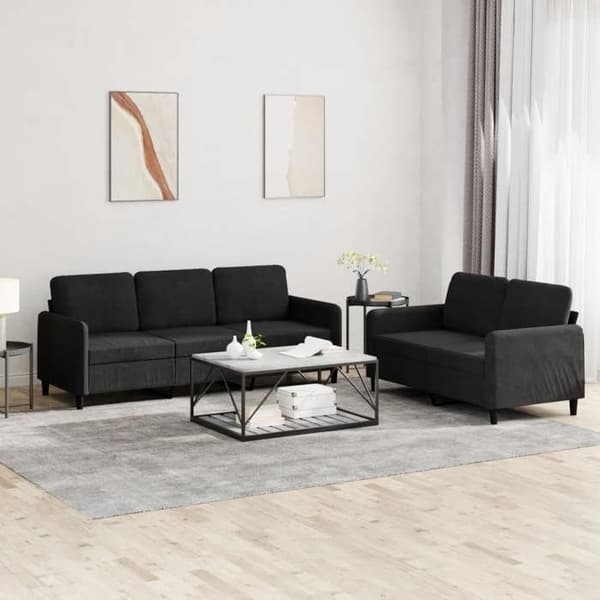 Maison Exclusive - Sæt af 2 sofaer i sort velour