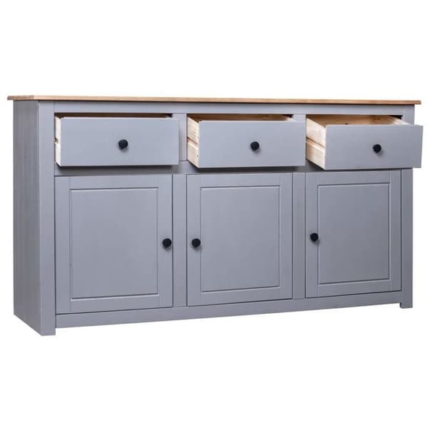 Buffet - Panama - Harmaa - Massiivipuu - 135 x 40 x 80 cm Grå