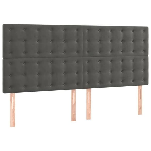 Maison Exclusive - Sänkylaatikko ja harmaa samettimatrassi 200x200cm