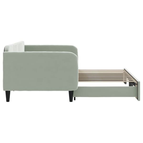 Maison Exclusive - Dagbädd med utdragssäng ljusgrå 90x190 cm sammet