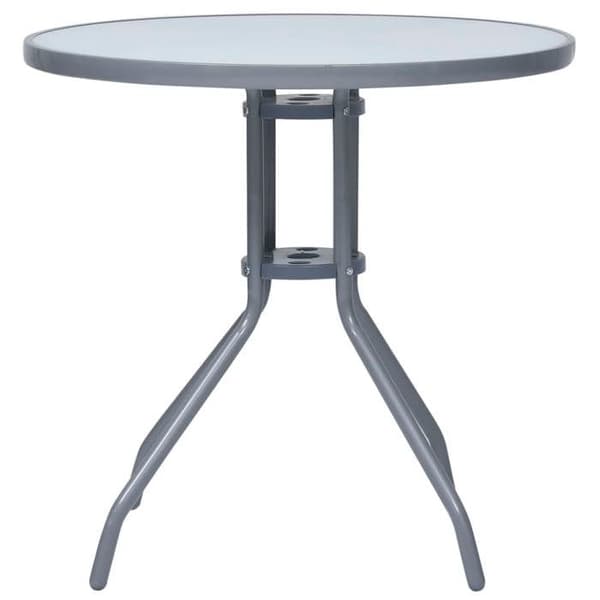 Maison Exclusive - Trädgårdsbord Ljusgrå 80 cm Stål och glas Ljusgrått