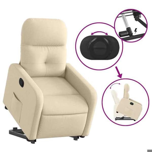Maison Exclusive - Recliner Fåtölj Creme Tyg