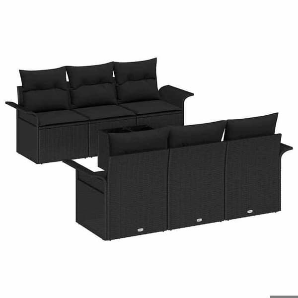 Puutarhakalusteet - MAISON EXCLUSIVE - Modulaarinen - Musta - Polyrottinki - 7-osainen lasipöytä Svart