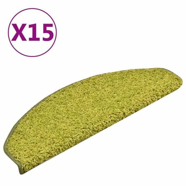Maison Exclusive - Trappe tæppe 15 stykker 65 x 21 x 4 cm Grøn Halvmåne Stor