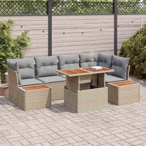 Maison Exclusive - Sæt af 10 pc have-sofa i beige poly rattan