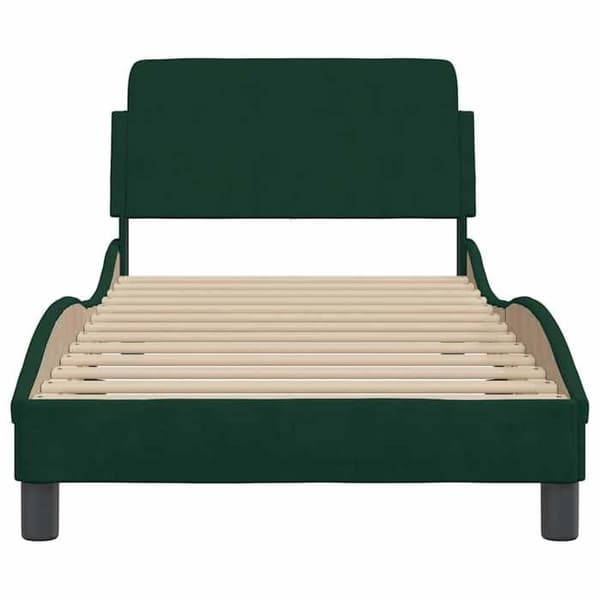 Maison Exclusive - Dover-sänkykehys tummanvihreä 90x190 cm sametti