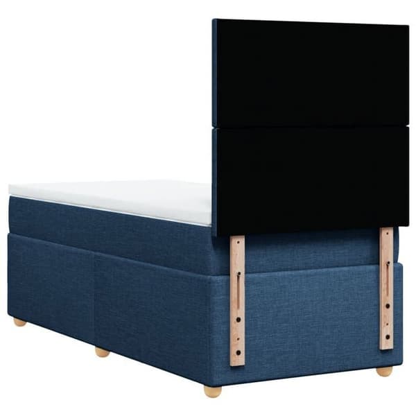 Maison Exclusive - Sengestel med springmadras Blå 90x200 cm Stof