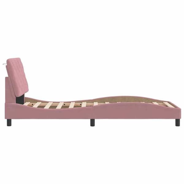 Maison Exclusive - Sängram utan madrass rosa 90x190 cm sammet