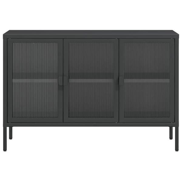 Maison Exclusive - Buffet sort 105x35x70 cm glas og stål
