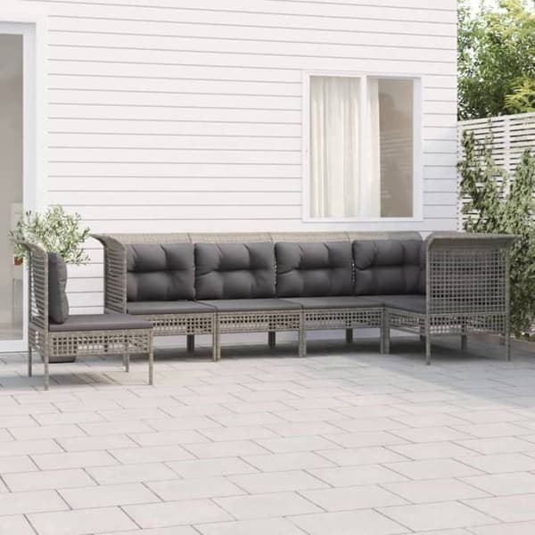 Puutarhakalusteet - Maison Exclusive - 6 kpl - Harmaa punottu muovi - Moduuli