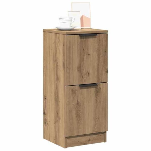 Maison Exclusive - Buffet i egetræ, håndlavet 30x30x70 cm, ingeniørtræ