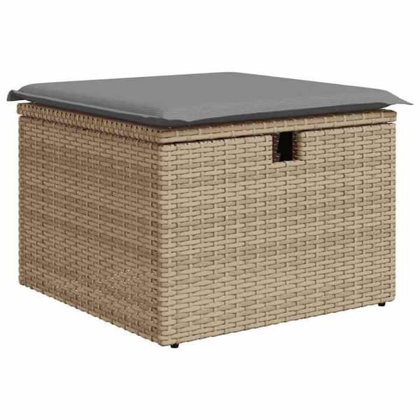 Maison Exclusive - Trädgårdsmöbler med kuddar 8 delar beige flätad resin