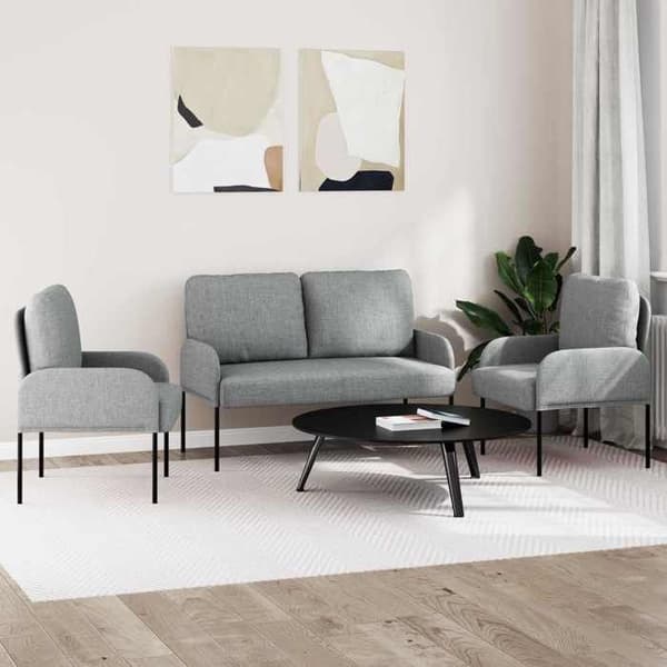 Maison Exclusive - 3 osan sohvasetit Vaaleanharmaa 115 x 56 x 80 cm Ljusgrått