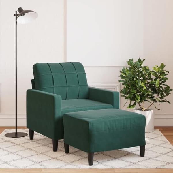 Maison Exclusive - Tuoli jalkatuella Tummanvihreä 60 cm Sametti
