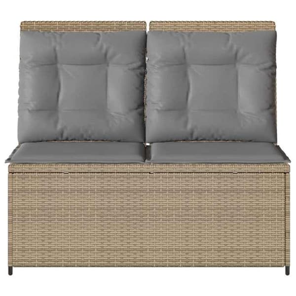 Maison Exclusive - Beige trädgårdsbänk i polyrotting
