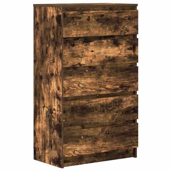 Maison Exclusive - Kommode Røget eg 60x36x103 cm Ingeniørtræ