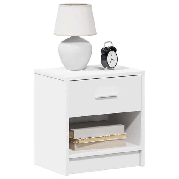Maison Exclusive - Sängbord 2 st med låda Vit 39x28x41 cm
