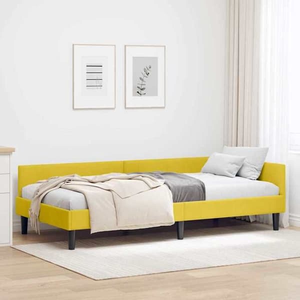 Maison Exclusive - Keltainen kulmasänky 100 cm x 200 cm Sametti