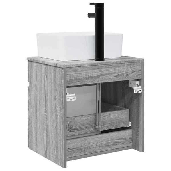 Maison Exclusive - Väggmonterad handfatmöbel Sonoma grå 49 x 41 x 63 cm Sonoma grå
